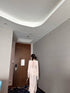 Ladies See Through Deep Neckline Ruffle Side Slit Long Dress